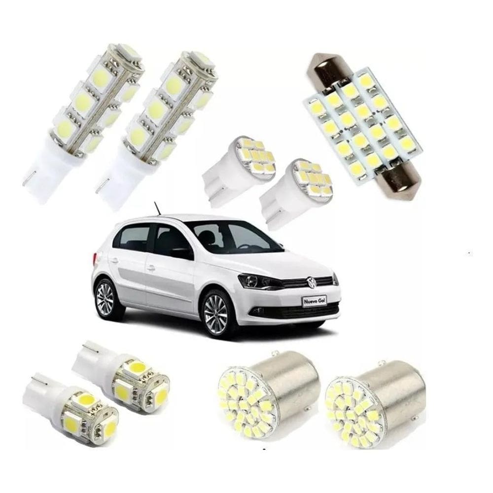 Kit Lampadas Led Gol Voyage G4 G5 G6 G7 Pingo Teto Placa Ré