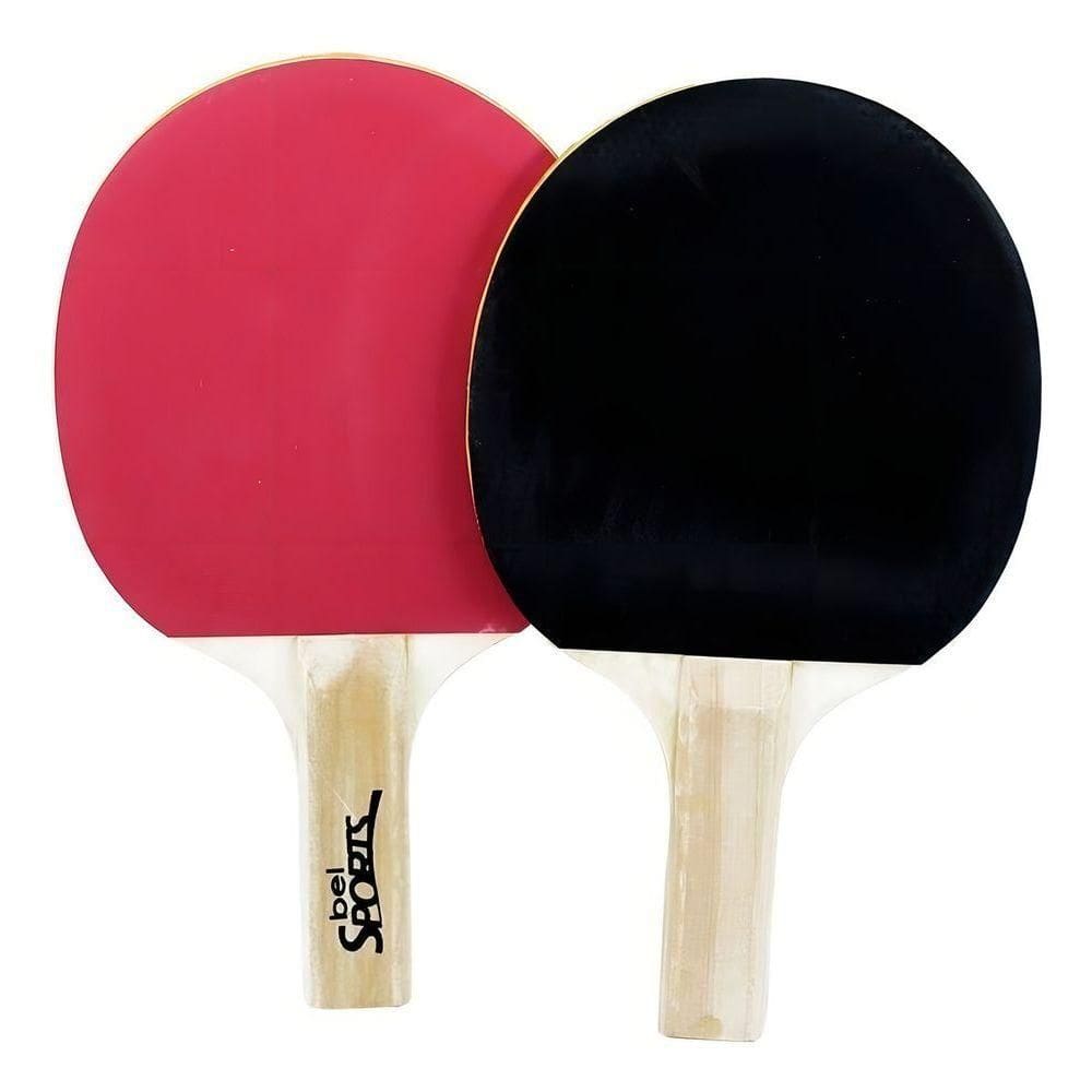 Pacote De 2 Raquetes De Ping Pong Bel Sports 485000 Preta-vermelha