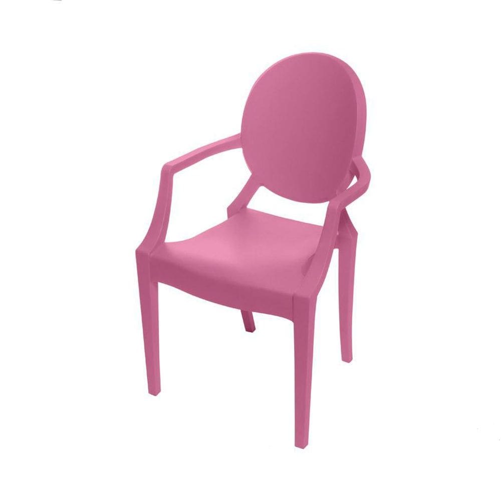 Cadeira Boxbit Invisible Infantil Pp Rosa Com Braço