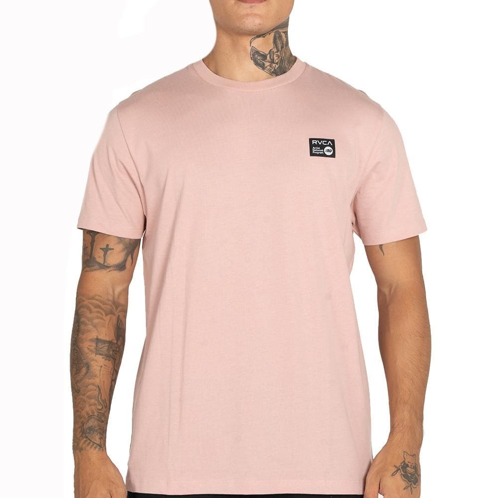 Camiseta RVCA Anp Label SM26 Masculina Rosa Claro