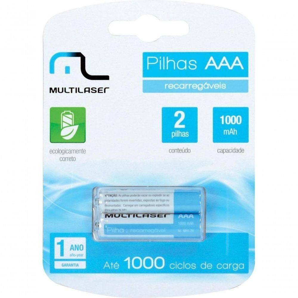 Pilha Recarregável Aaa 1000mah Cb051 - Blister Com 2