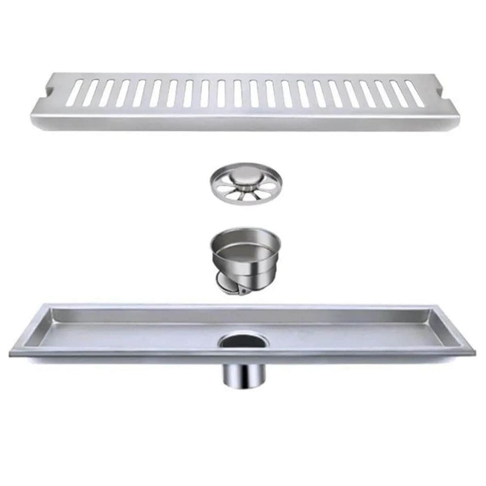 Ralo Linear 40Cm Inox Banheiro Area Externa Anti Odor Inseto