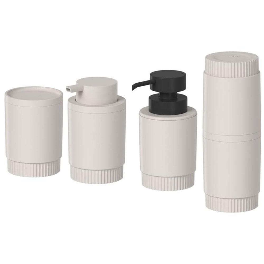 Kit Banheiro Lavabo Dórica 4 Pc Organização De Pia Ou Bege