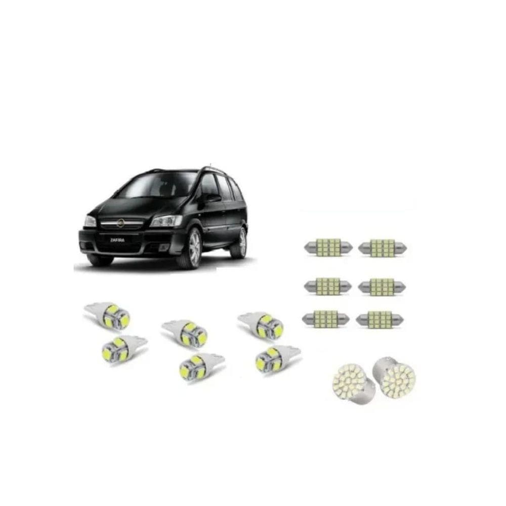 Kit Completo 14 Lampadas Leds,Ré, Teto Zafira 2001 Em Diante