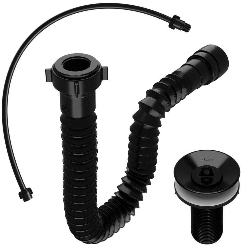 Sifão Preto + Engate Preto + Válvula Lavatório 7/8