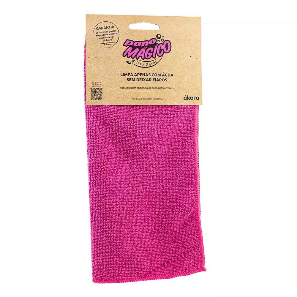 Pano Mágico Uso Geral Rosa 30x30cm - Akora