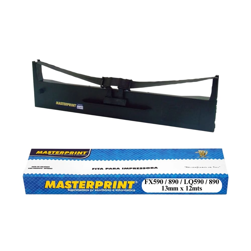 Fita Matricial Preta Compativel com Epson FX-590 890 LQ590 13mm x 12m Nylon