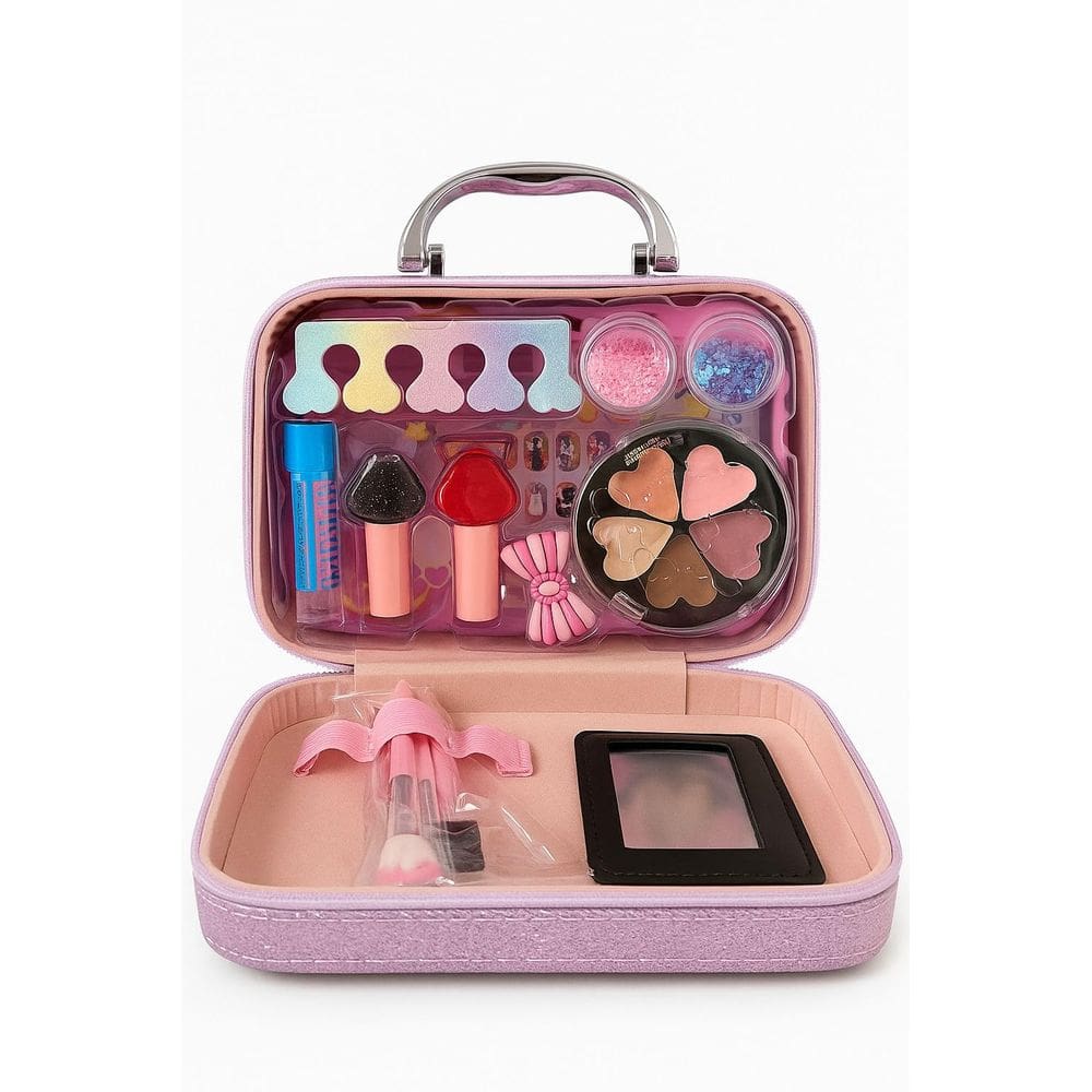 Maquiagem Infantil com maleta e Acessórios - Kit Completo com Sombras, Batons e Pincéis