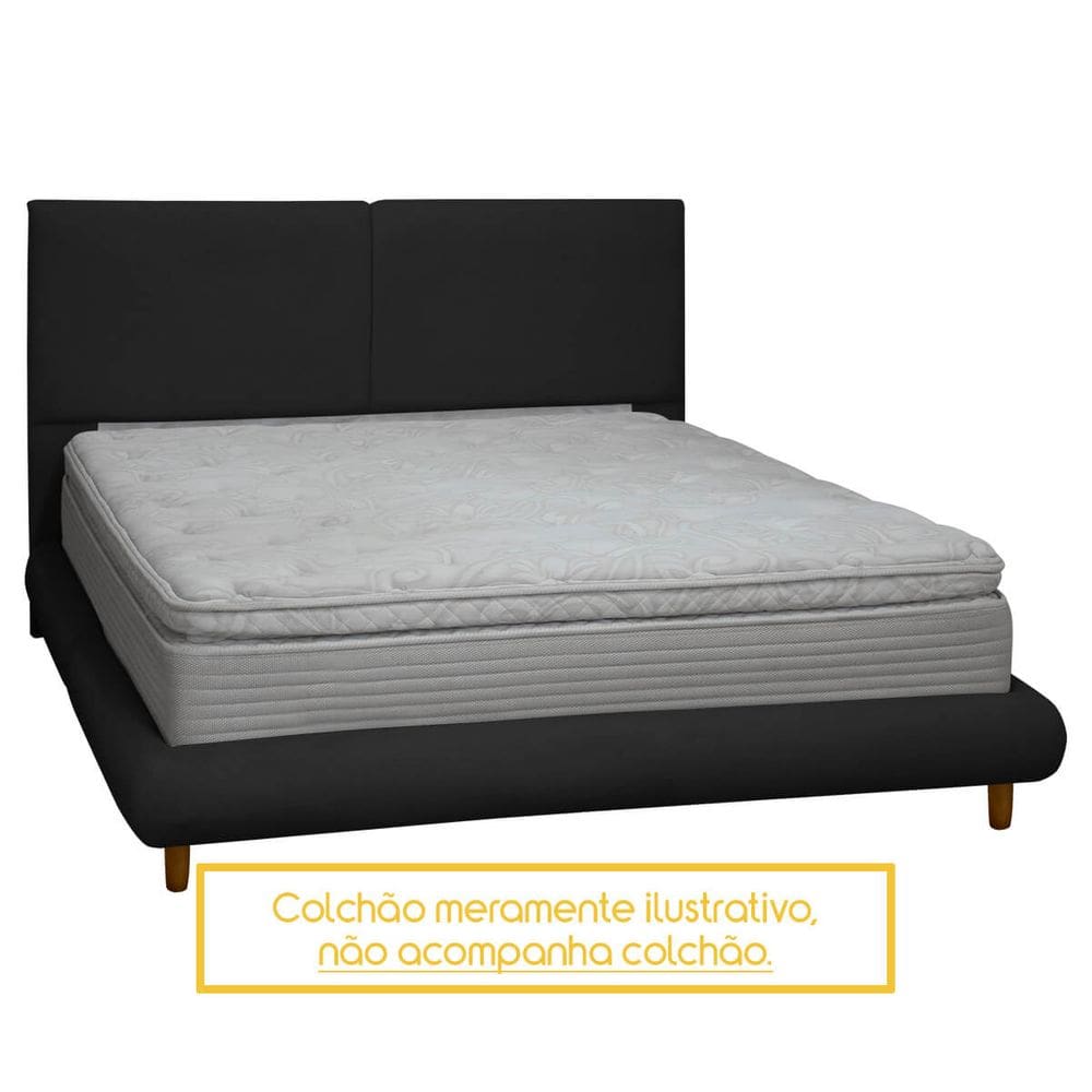 Kit Cama Box e Cabeceira Orgânica Napole Quarto de Casal 153cm Bouclê