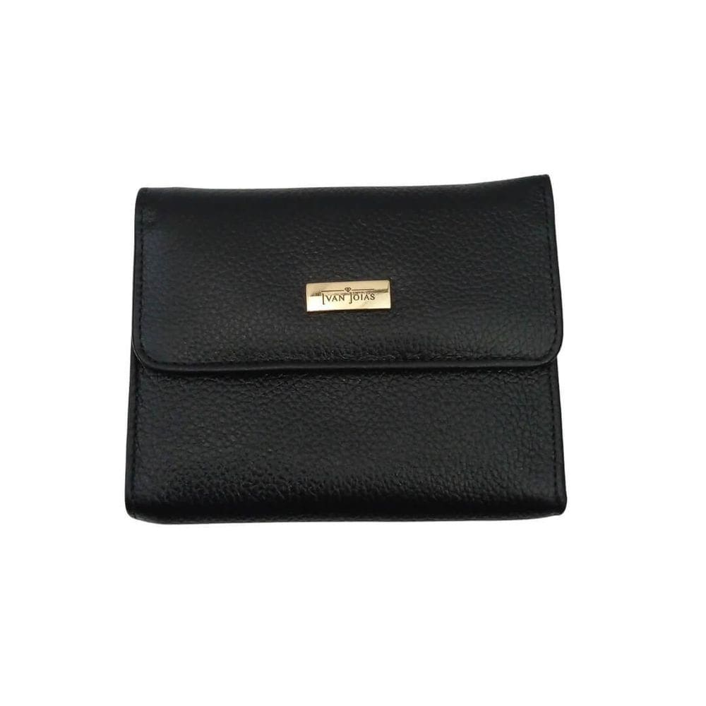 Carteira Feminina P Preta Em Couro