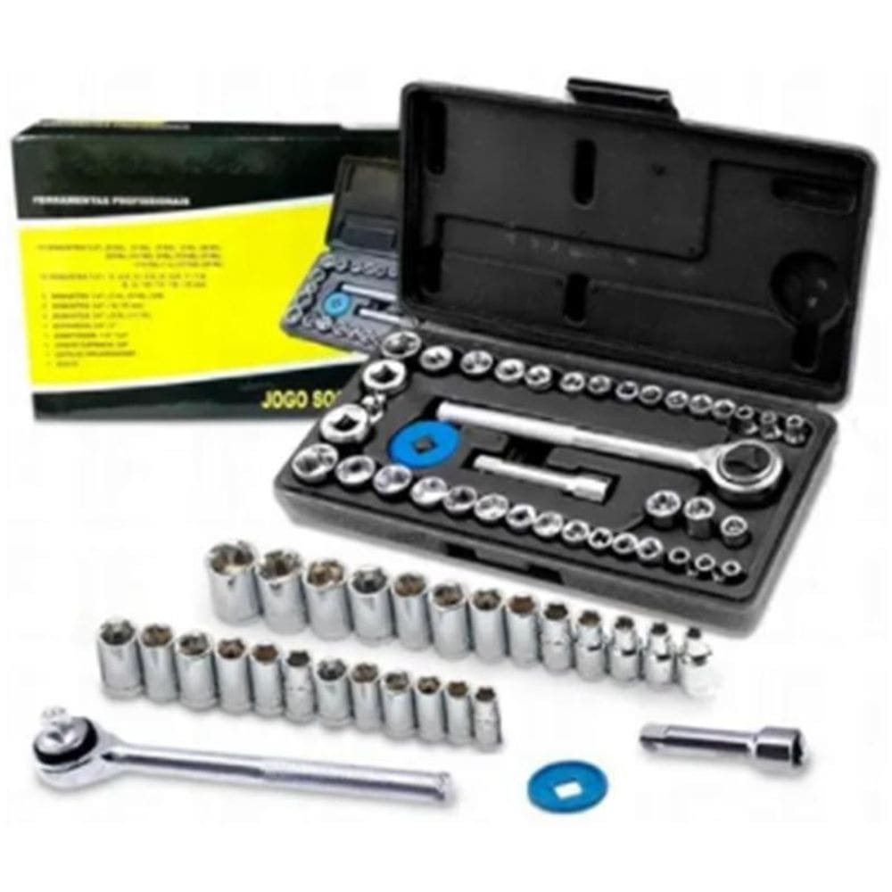 Jogo Chave Soquete Com Catraca 40 Peças Reversível