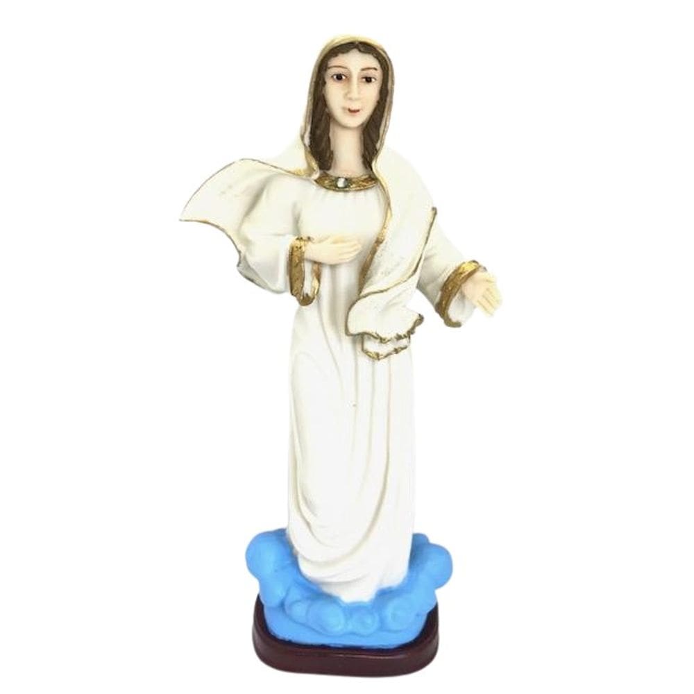 Escultura Nossa Senhora Rainha Da Paz 27 Cm Em Resina