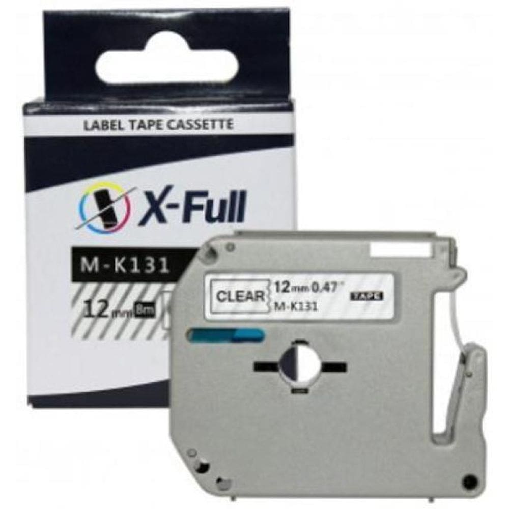 Fita Compatível Brother M-K131 Fita Incolor Letra Preta 12Mm