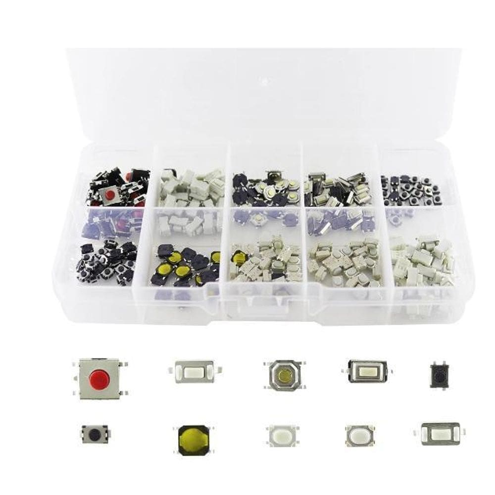 Kit 250 Micro Botoes Interruptor Arduino Push Button 10 Mod.