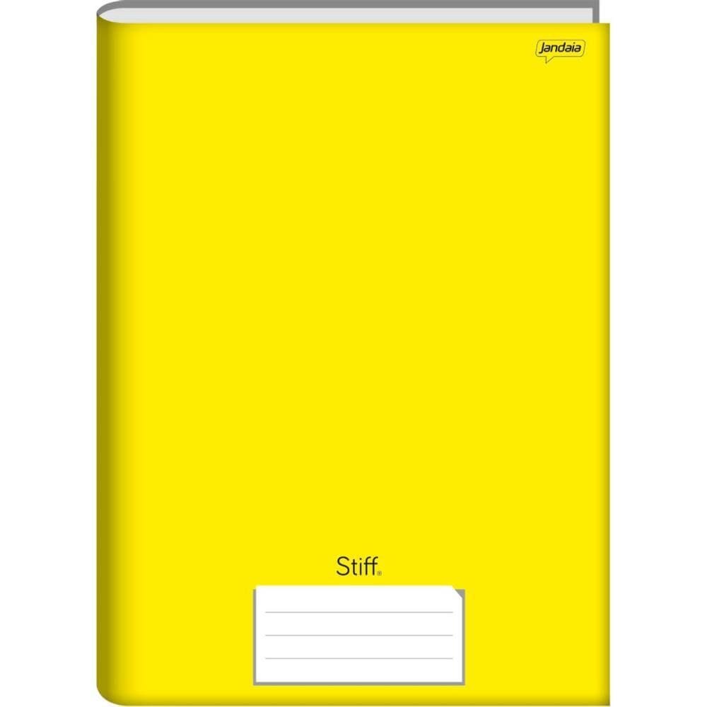 Caderno Brochura 1/4 Capa Dura Stiff 48 Folhas Amarelo 10un