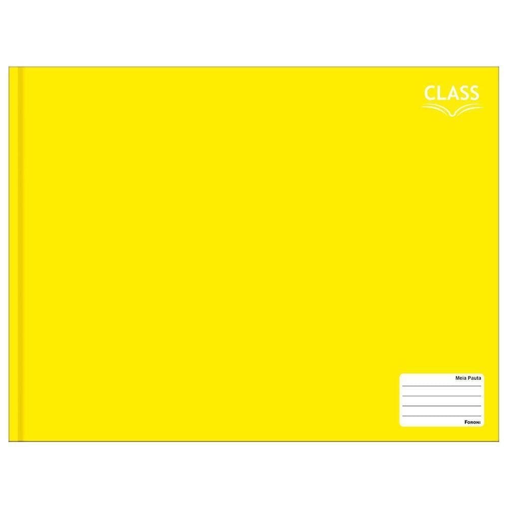 Caderno Meia Pauta 96Fls Brochura Class Amarelo Foroni