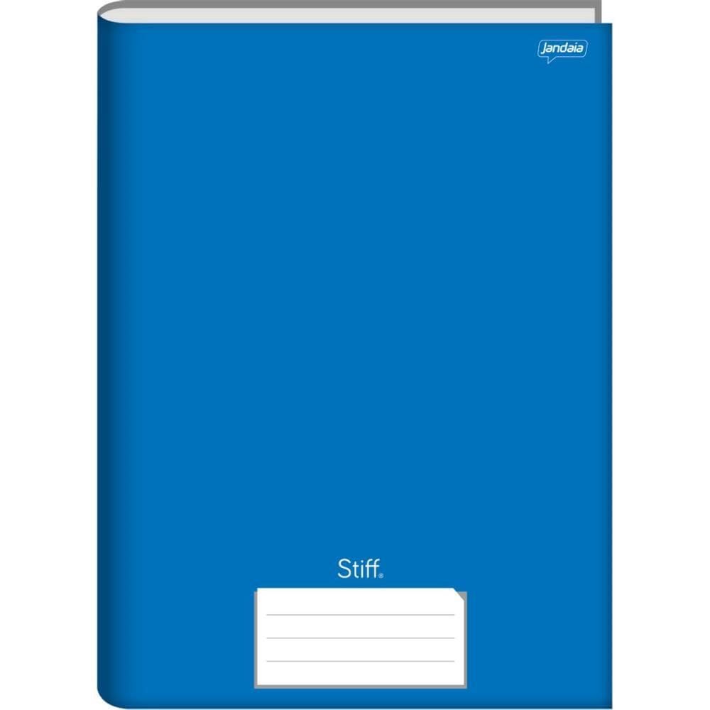 Caderno Brochura 1/4 Capa Dura Stiff 48fls Azul 10un Jandaia