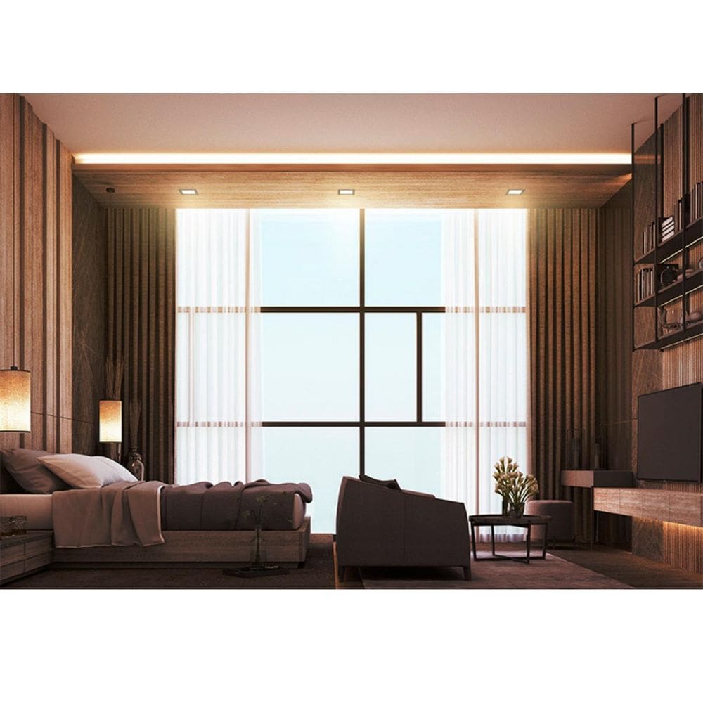 Painel Plafon Led Preto 24W Taschibra Embutir Quadrado 6500K