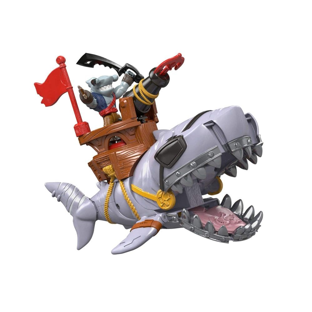 Brinquedo Fisher-Price Imaginext Mega Mouth Shark com bonecos de pirata