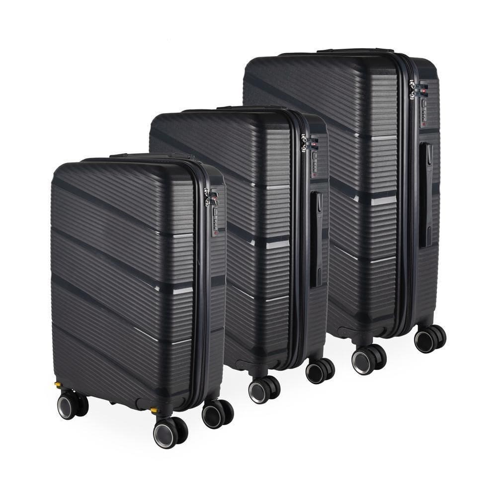 Kit Malas 32Kg +23Kg +10Kg Polipropileno Inquebrável Grafite