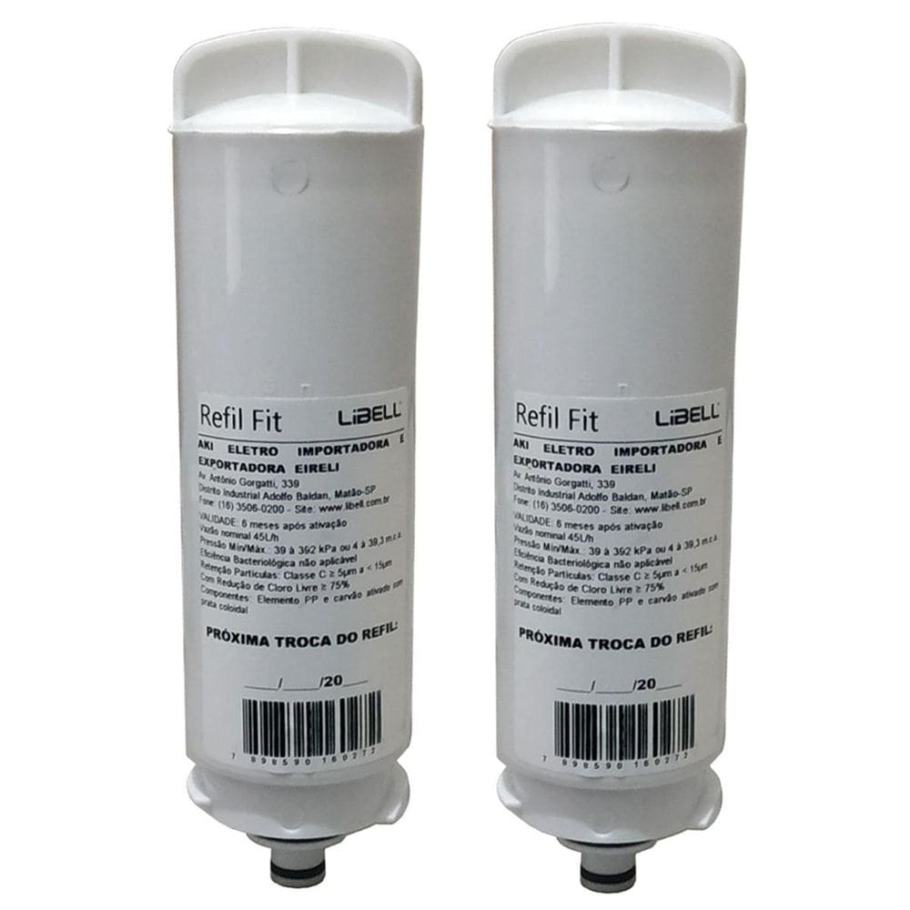 Kit 2 Filtros Refil Libell Purificador De Água Acqua Fit