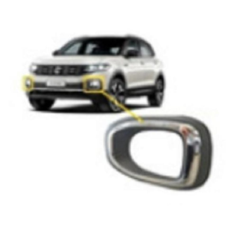 Moldura Grade Milha Cinza Aro Cromado T-Cross 2021