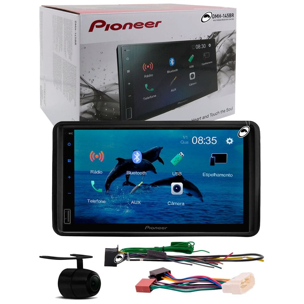 Multimídia 7 Polegadas Jimny Pioneer DMH-145BR Bluetooth Espelhamento Android + Chicote + Câmera Ré