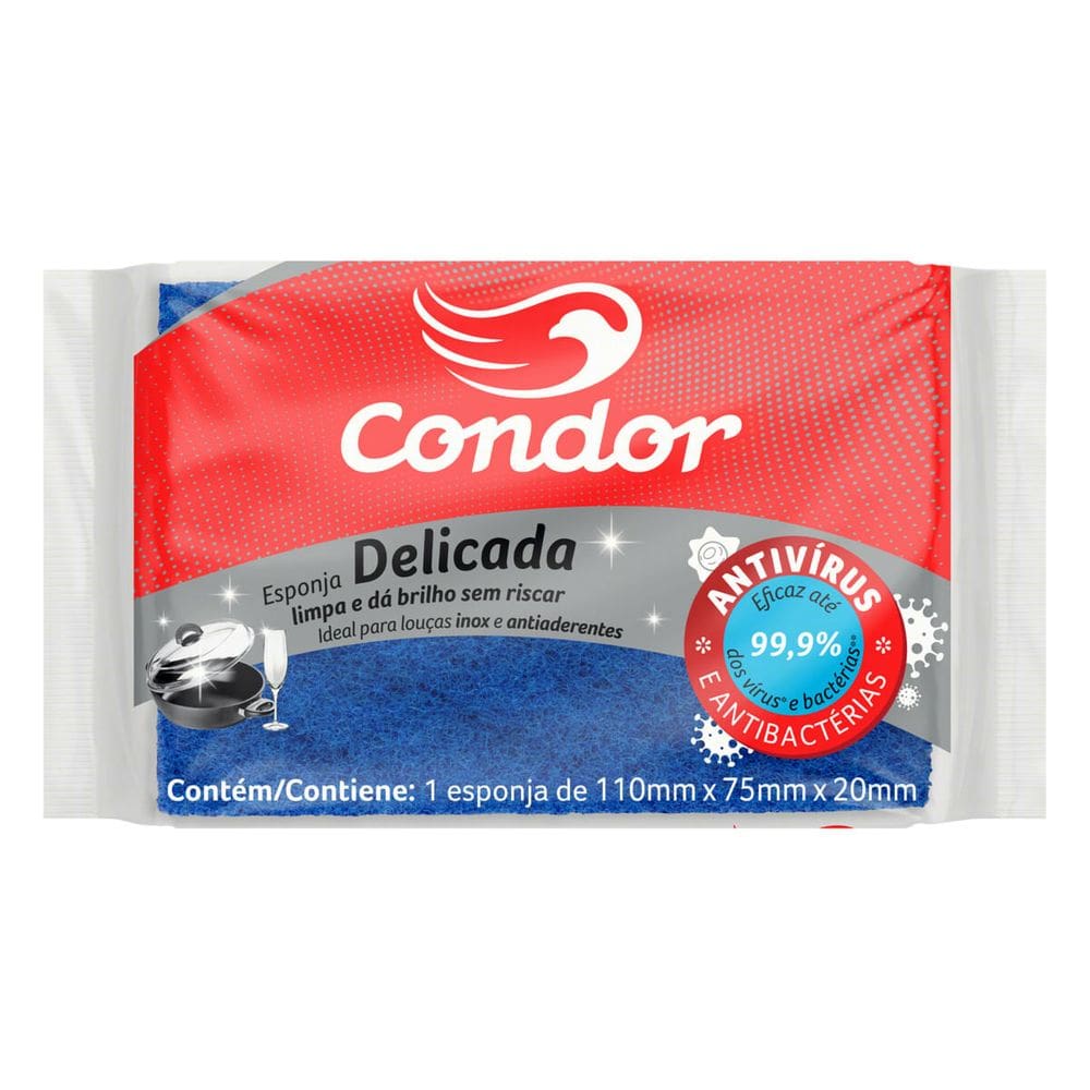 Esponja Azul Limpeza Delicada - Não Risca Superfícies