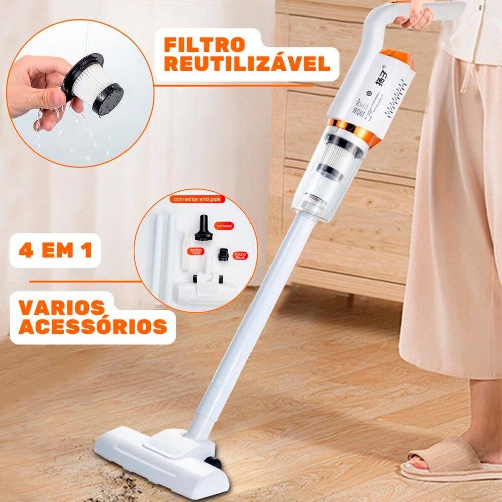 Aspirador De Pó Portátil 3 Em 1 Recarregável Toda A Casa