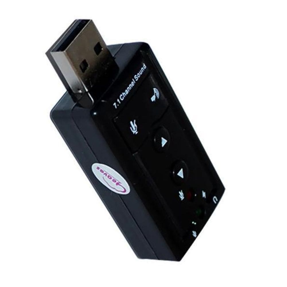 Placa De Som Externa Usb Som Virtual 7.1 E Microfone Ad0021