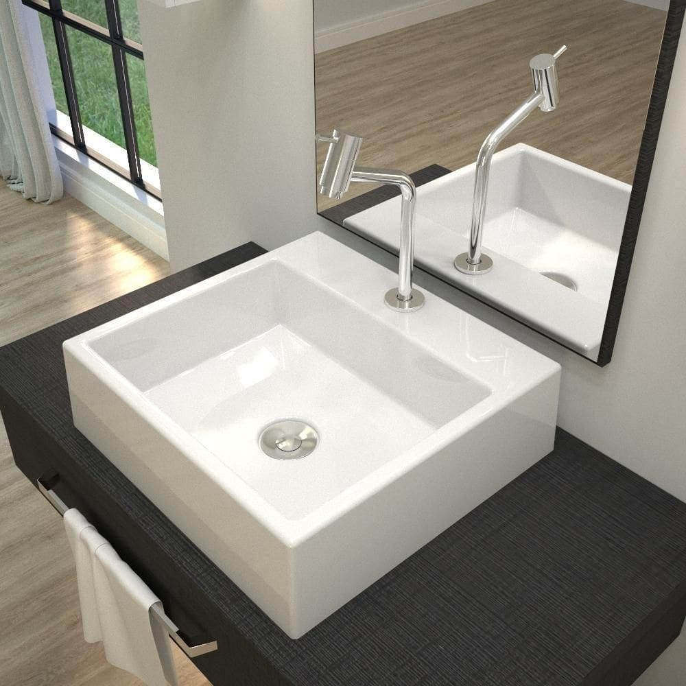 Kit Cuba Q395 Com Torneira Pratika 1060 Metal + Válvula Click 1``b (2,6cm) + Sifão Pvc + Flexível Branco