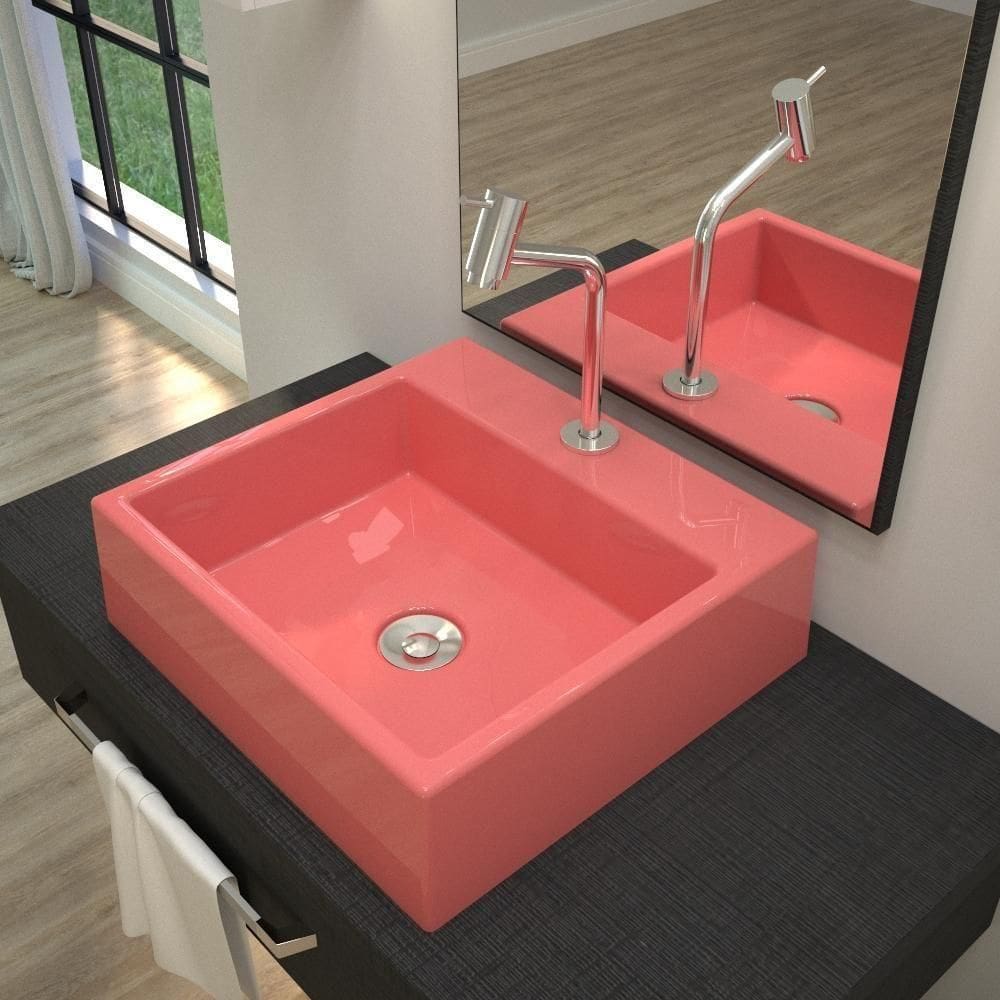 Kit Cuba Q395 Com Torneira Pratika 1060 Metal + Válvula Click 1``b (2,6cm) + Sifão Pvc + Flexível Rosa