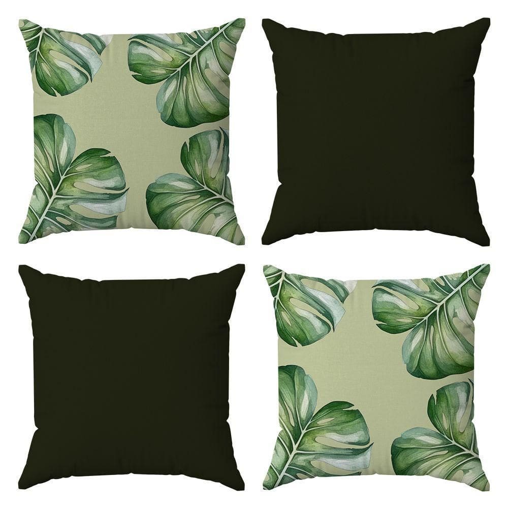 Kit Capas Almofadas Decorativas Folhas Nº8 45x45 - Id Decor