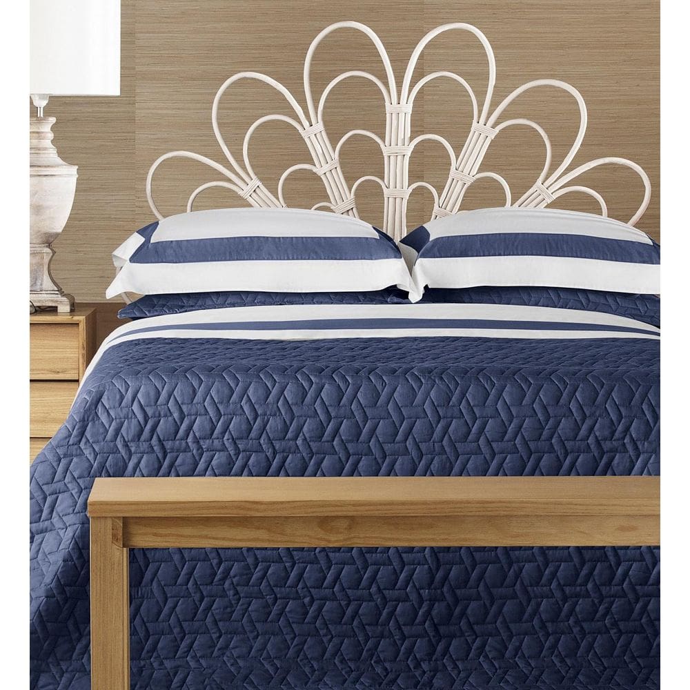 Jogo De Cama Queen Algodão Egípcio 400 Fios Branco E Azul