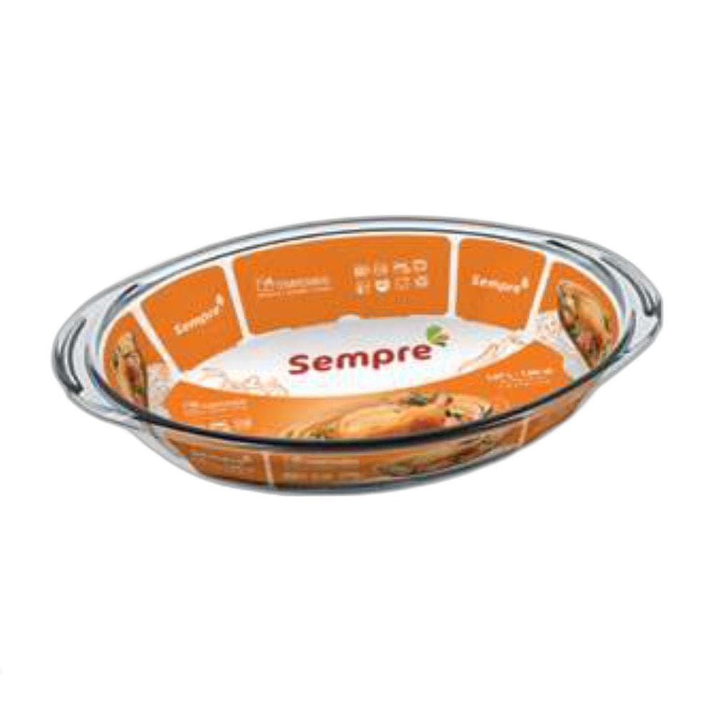 Forma Assadeiras De Vidro Forno Oval Abas 1,57Lts Marinex 03