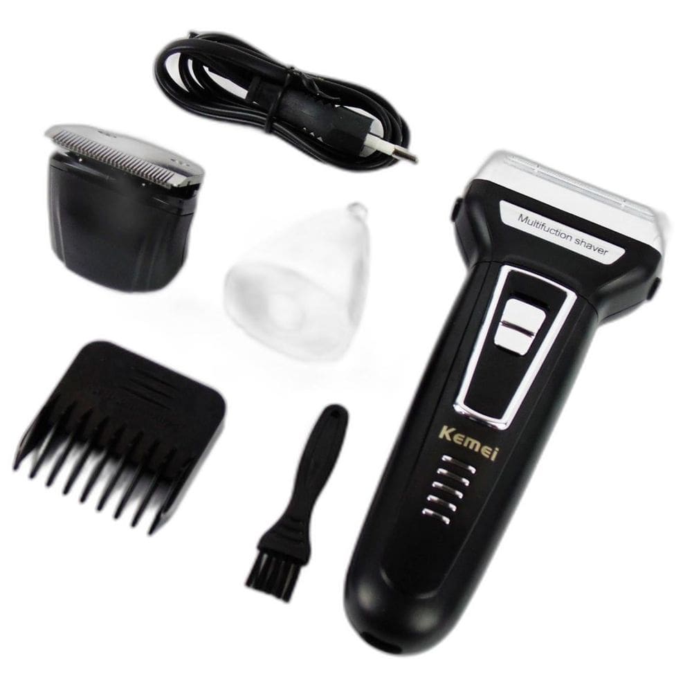 Barbeador Profissional Kemei 3 Em 1 Portátil