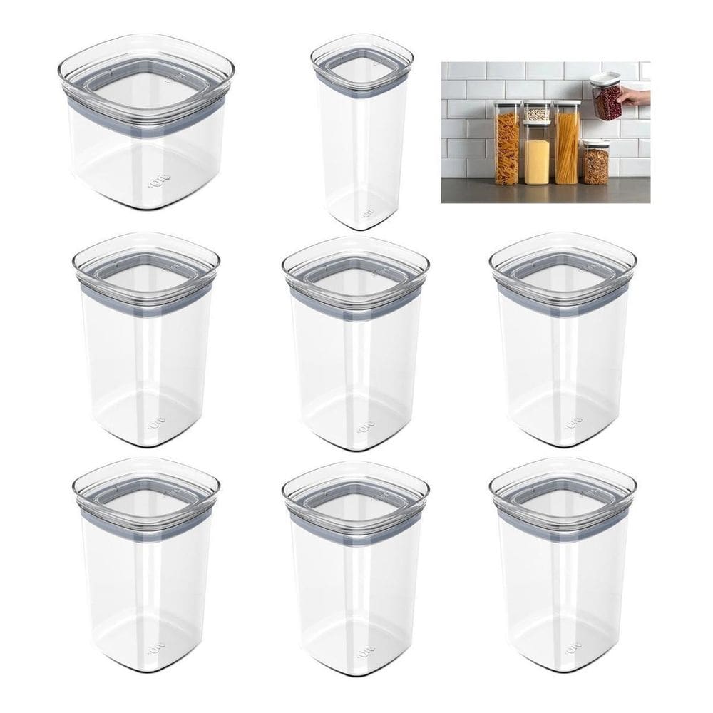 Kit 8 Pote Hermético Organizador Cozinha Mantimentos Block