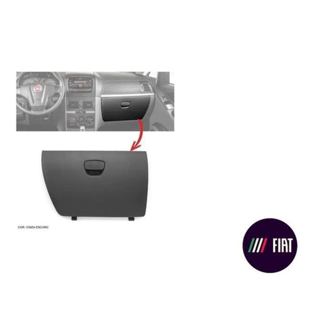 Tampa Porta Luvas Cinza Escuro Fiat Idea Attractive Nova Ori