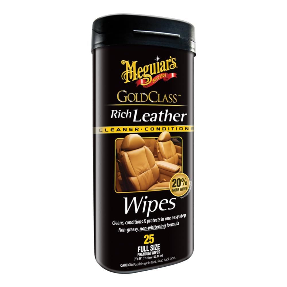 Toalhetes de couro para limpeza de carros Meguiar`s Gold Class 30 Wipes