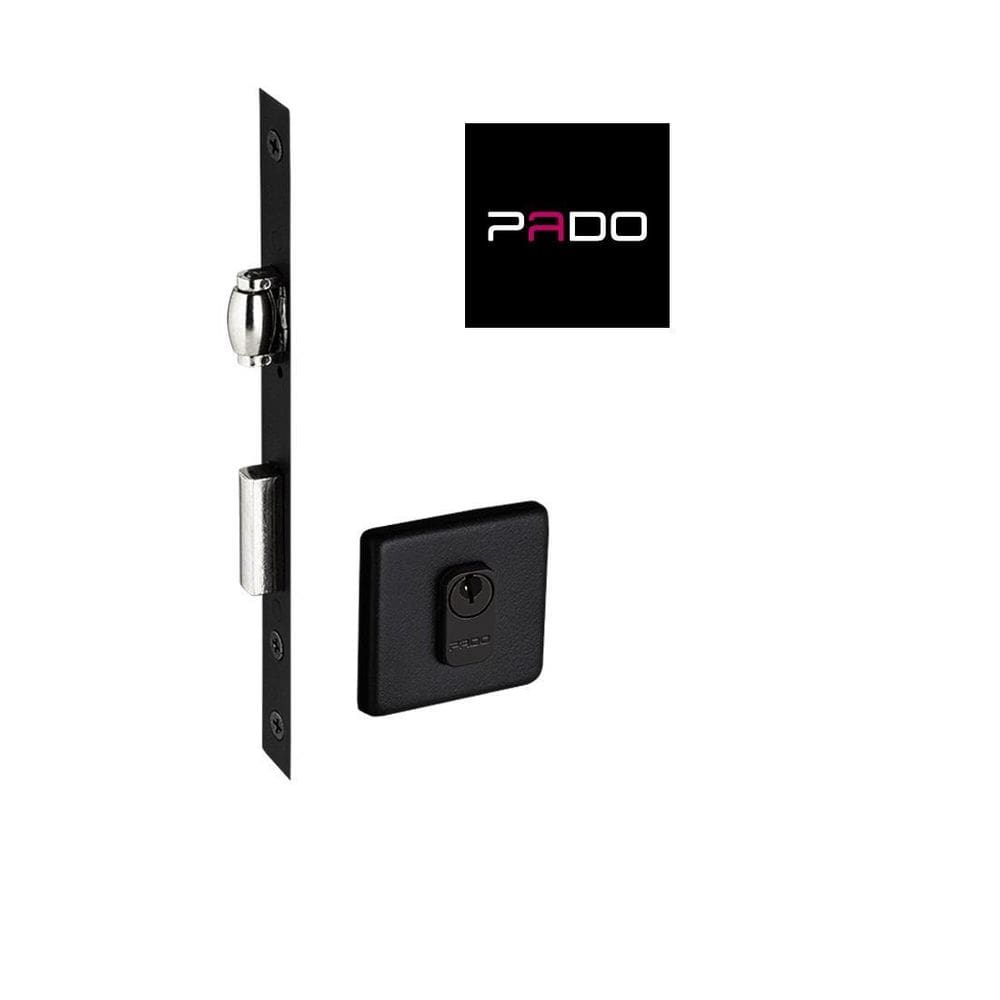 Fechadura Rolete Porta Pivotante Pado Preta Preto Máquina