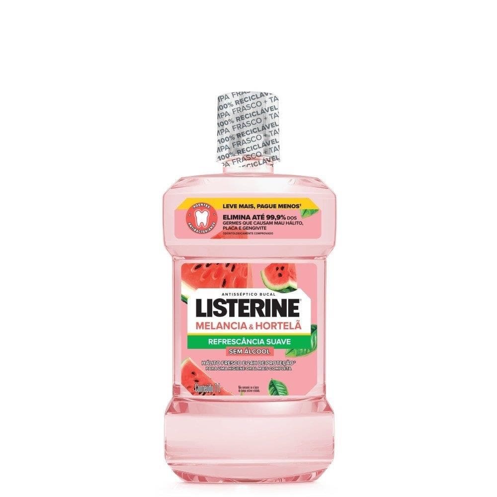 Enxaguante Bucal Listerine Melancia & Hortelã Sem Álcool 1L