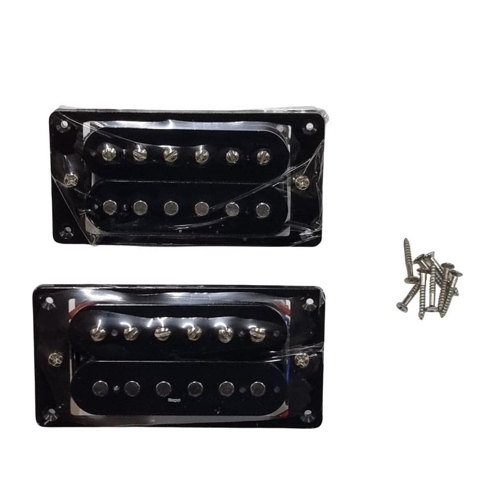 Captador Guitarra Humbucker Cerâmico Preto Kit com 2 Hook