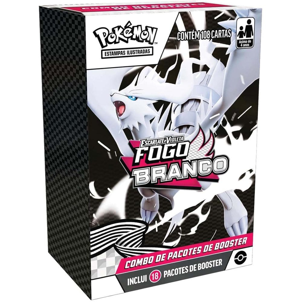 Mini Display Pokémon Tcg Escarlate E Violeta 10.5 Fogo Branco - 108 Cartas Copag