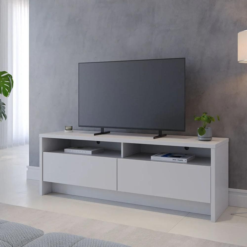 Rack para TV Até 50&quot; 2 Portas Aspen 135 cm - Branco Fosco