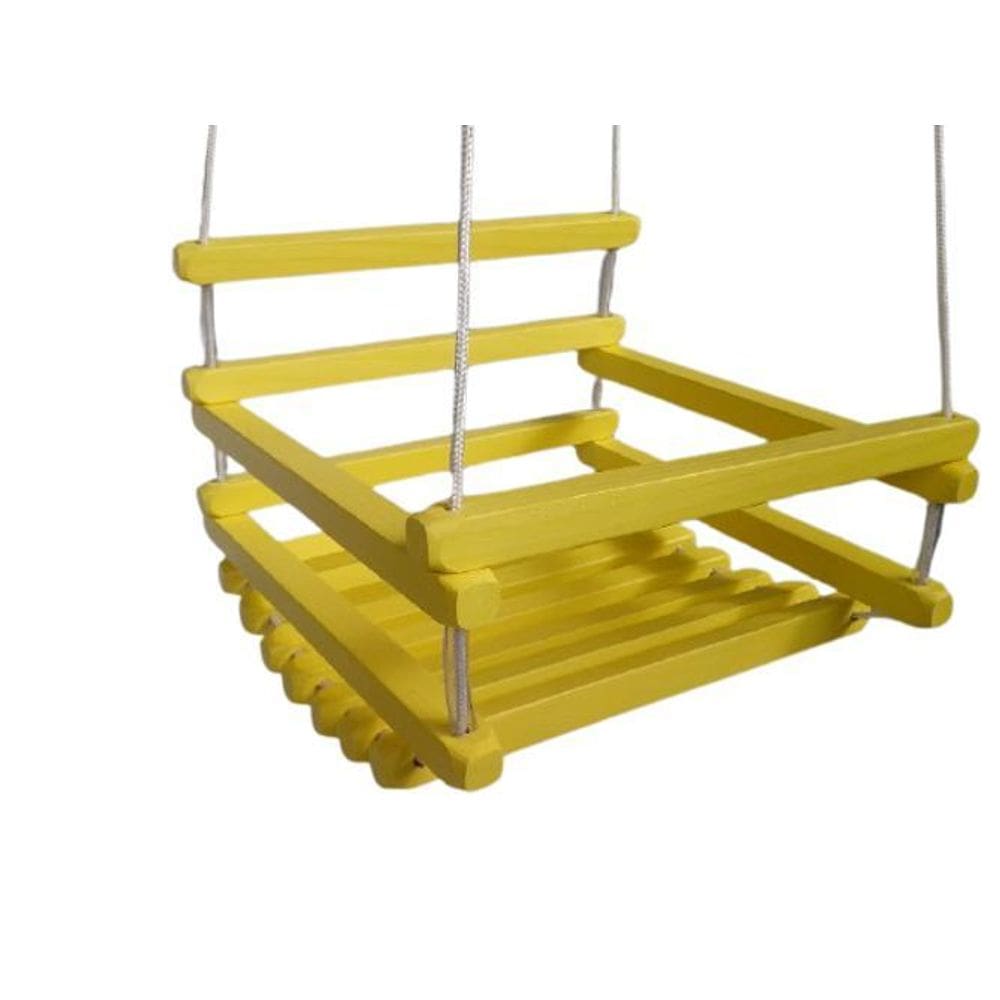 Balanço Madeira 35X35 Amarelo