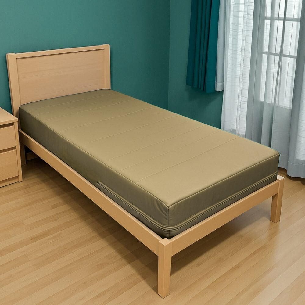 Capa Colchão Solteiro Impermeável Hospitalar Com Zíper - Bege 78x188x16cm