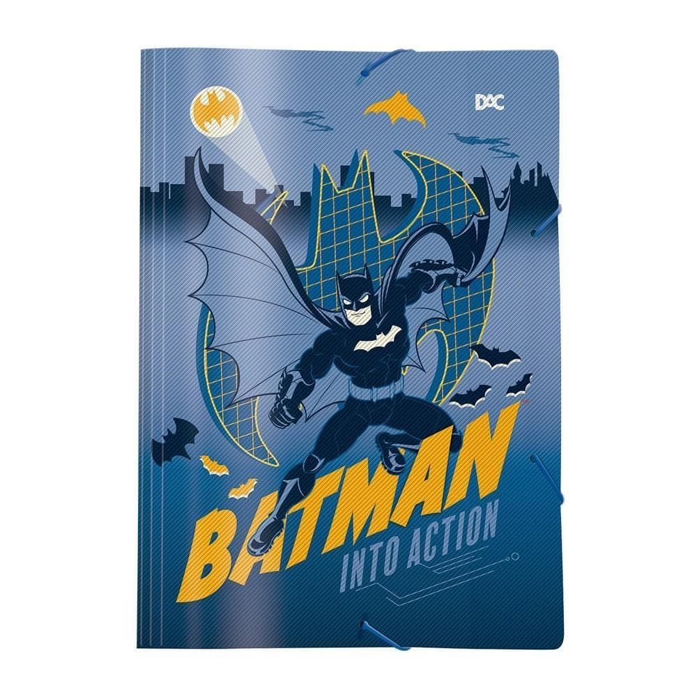Pasta Com Elástica Escolar Infantil Batman Aba Dac