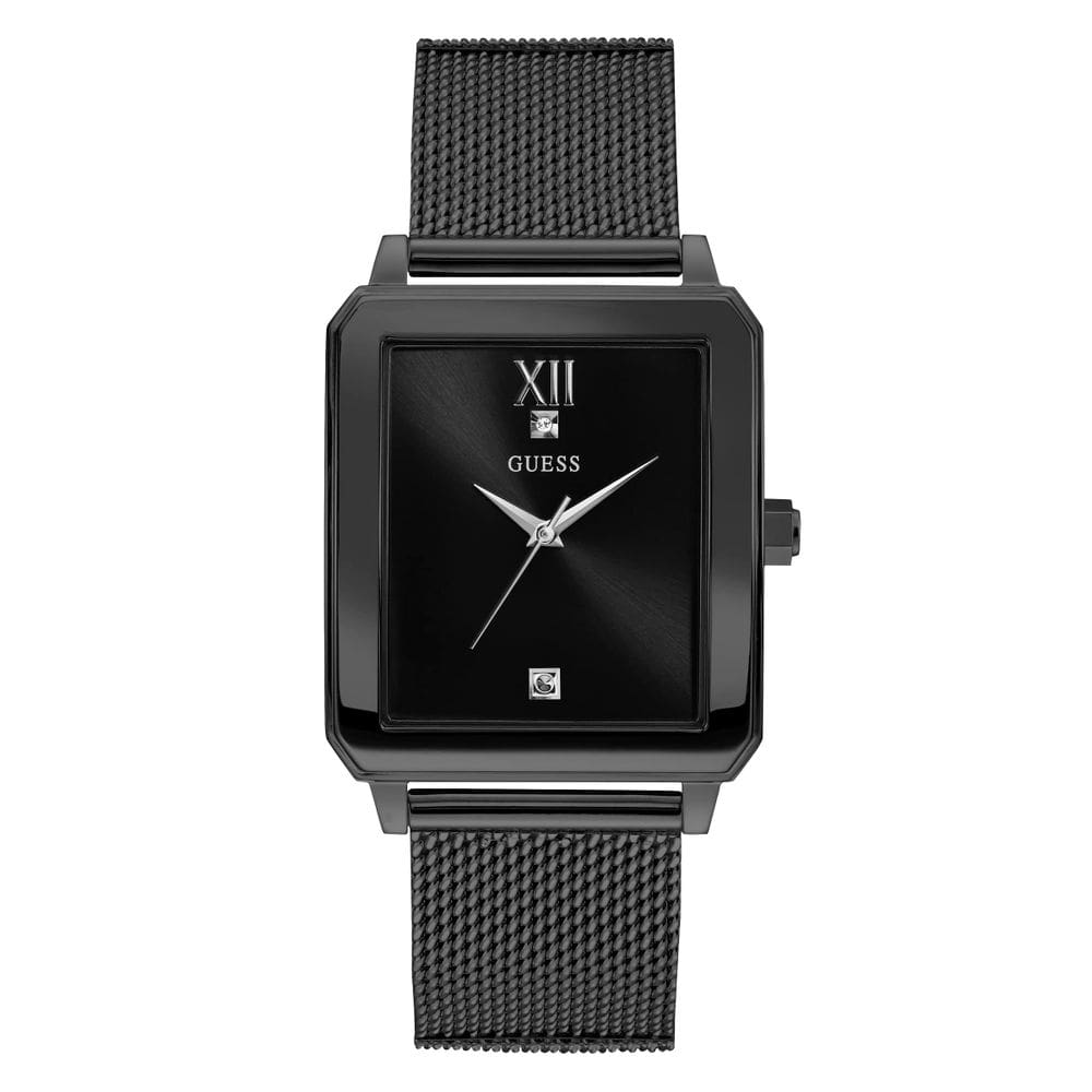 Relógio GUESS para homens, estojo de 40 mm, mostrador preto e pulseira