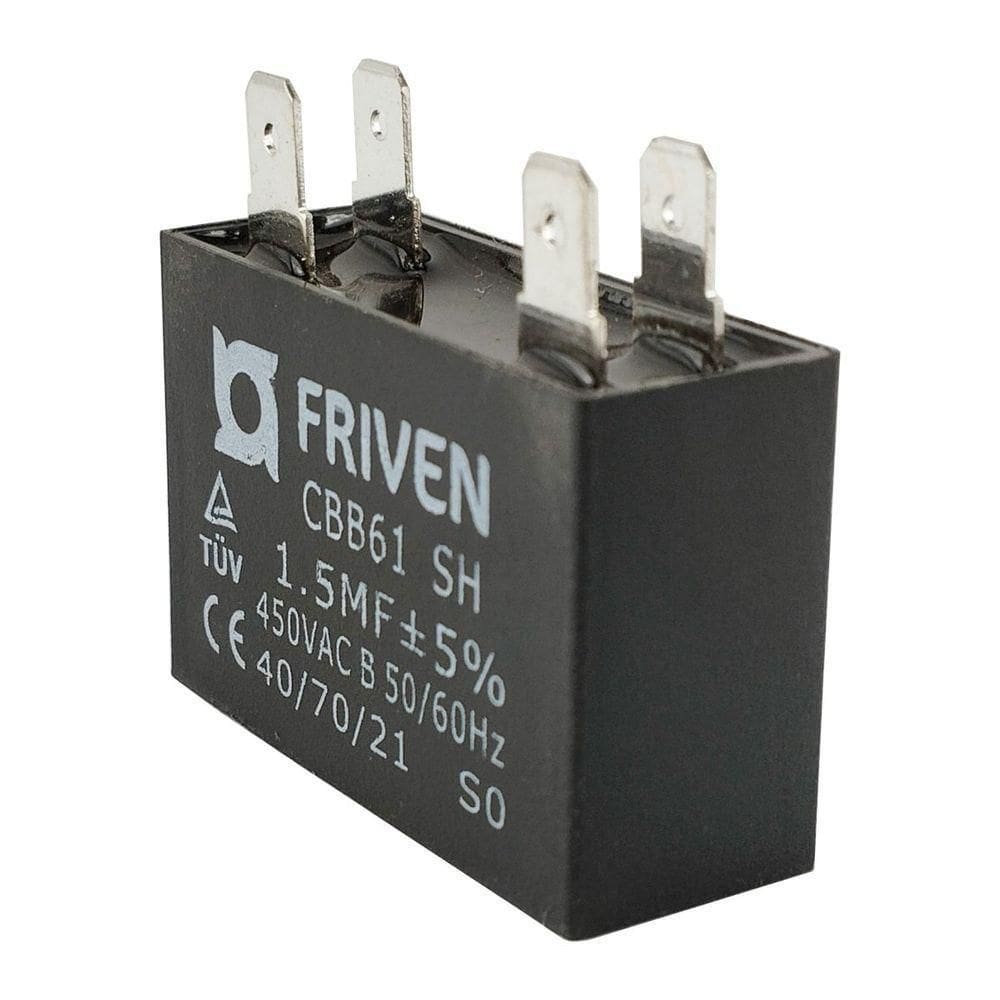 Capacitor Caixa Preto 1.5 Uf 450v Quadrado