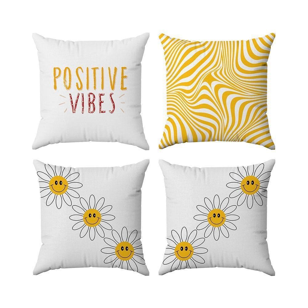 Kit Capas Almofadas Decorativas Good Vibes 45x45 - Id Decor
